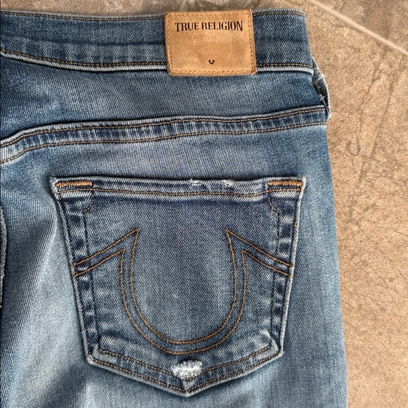 True Religion Halle mid rise super skinny Light Blue Distressed Skinny Jeans 27 - Picture 9 of 16
